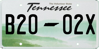 TN license plate B2002X