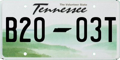TN license plate B2003T