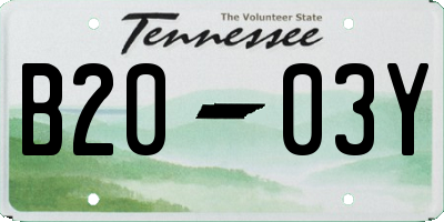 TN license plate B2003Y