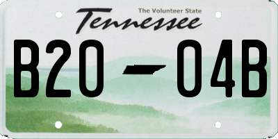 TN license plate B2004B