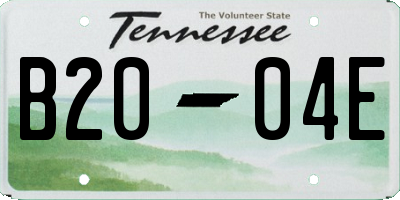 TN license plate B2004E