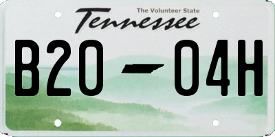 TN license plate B2004H
