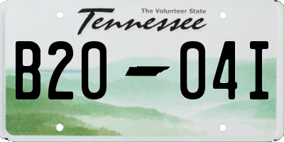 TN license plate B2004I