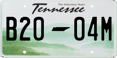 TN license plate B2004M