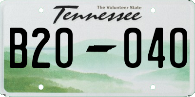 TN license plate B2004O