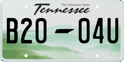 TN license plate B2004U