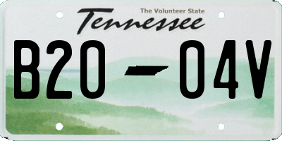TN license plate B2004V