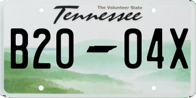 TN license plate B2004X