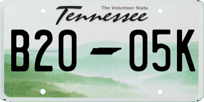 TN license plate B2005K