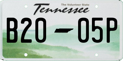 TN license plate B2005P