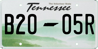 TN license plate B2005R