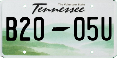 TN license plate B2005U