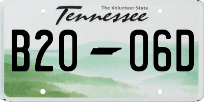 TN license plate B2006D