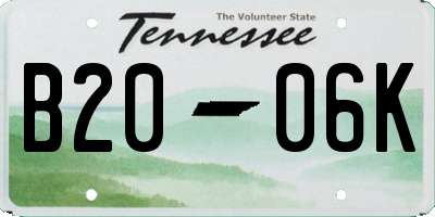 TN license plate B2006K