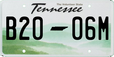 TN license plate B2006M
