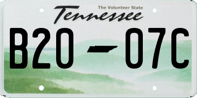 TN license plate B2007C