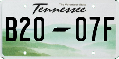 TN license plate B2007F
