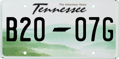 TN license plate B2007G