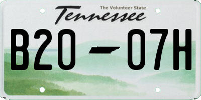 TN license plate B2007H