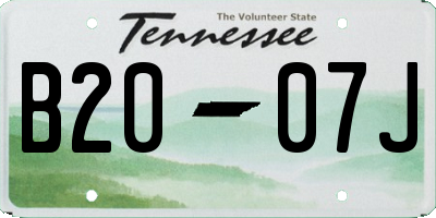 TN license plate B2007J