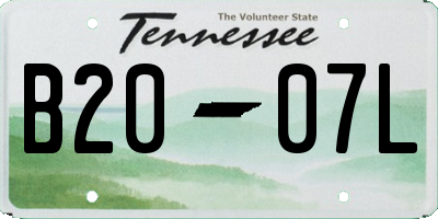 TN license plate B2007L