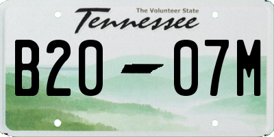 TN license plate B2007M