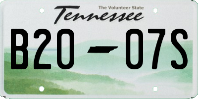 TN license plate B2007S