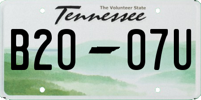 TN license plate B2007U