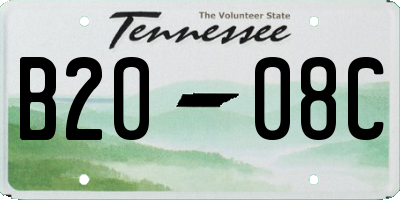TN license plate B2008C