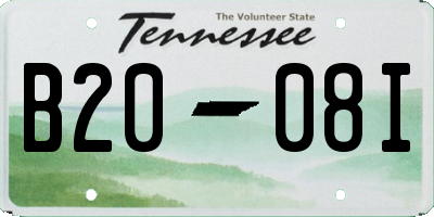 TN license plate B2008I