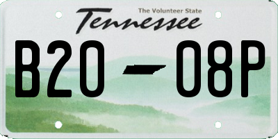 TN license plate B2008P