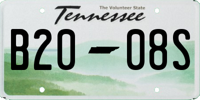 TN license plate B2008S