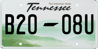 TN license plate B2008U