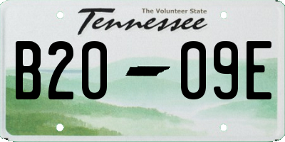 TN license plate B2009E
