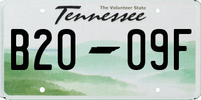 TN license plate B2009F
