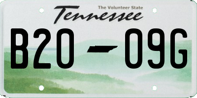 TN license plate B2009G