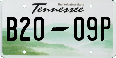 TN license plate B2009P