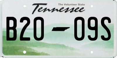 TN license plate B2009S