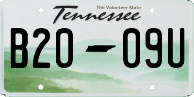 TN license plate B2009U
