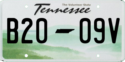 TN license plate B2009V