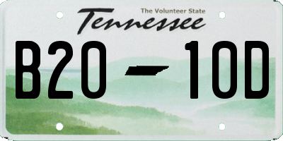 TN license plate B2010D