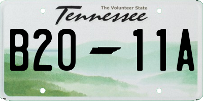 TN license plate B2011A