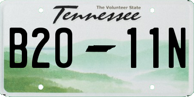 TN license plate B2011N