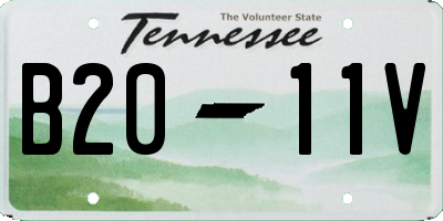 TN license plate B2011V