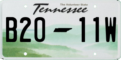 TN license plate B2011W