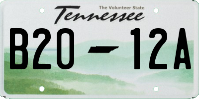 TN license plate B2012A