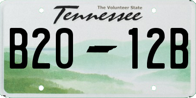 TN license plate B2012B