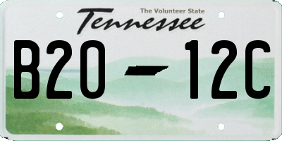 TN license plate B2012C