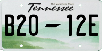 TN license plate B2012E