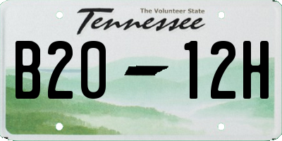 TN license plate B2012H